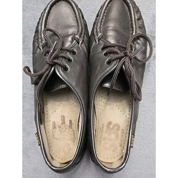 SAS Tripad Metallic Pewter Grey Siesta Lace-up Casual Moc Shoes, size 7 Narrow - Picture 3 of 11